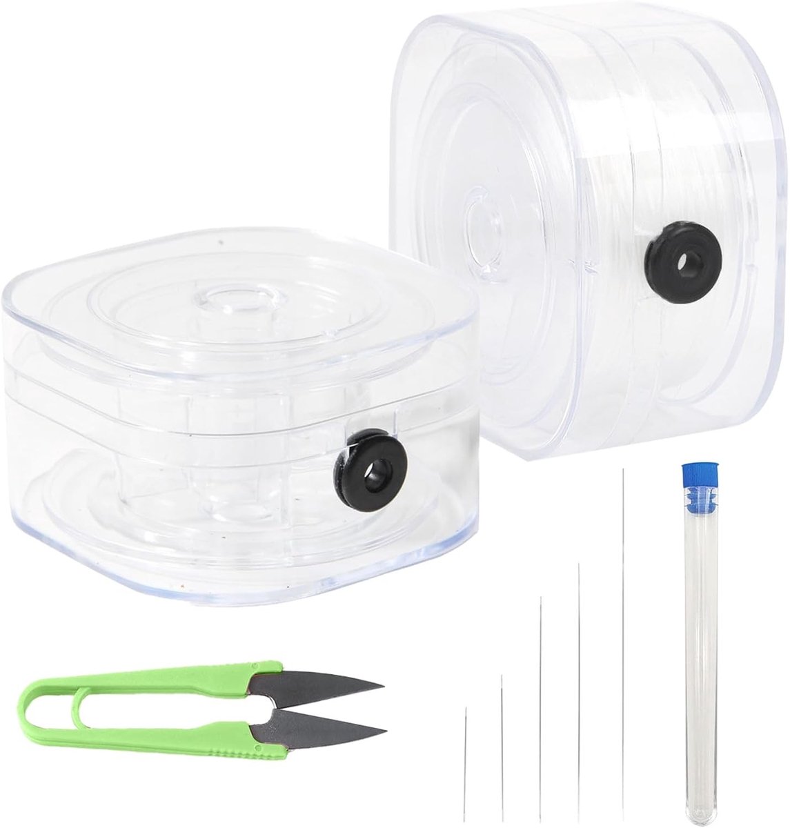 Elastisch Nylon Koord voor Armbanden - Transparant - 0,6 mm en 0,8 mm - 120 Meter voor Doe-Het-Zelf Knutselen