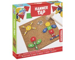 Grafix Hamertje Tik | 74-delig | Werkplaat van kurk | Houten Hamer | 32 figuurtjes | ruim voldoende spijkertjes