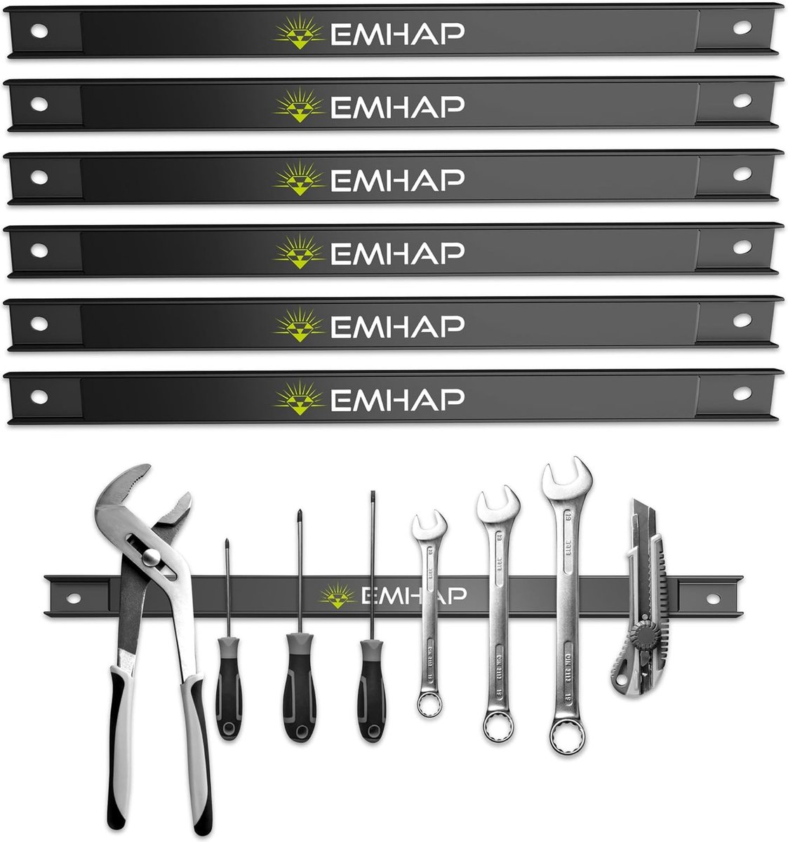 Magneetstrip Gereedschap - Zwart - 46 cm - Extra Sterk Magneethouder - Voor Gereedschap en Tuinaccessoires