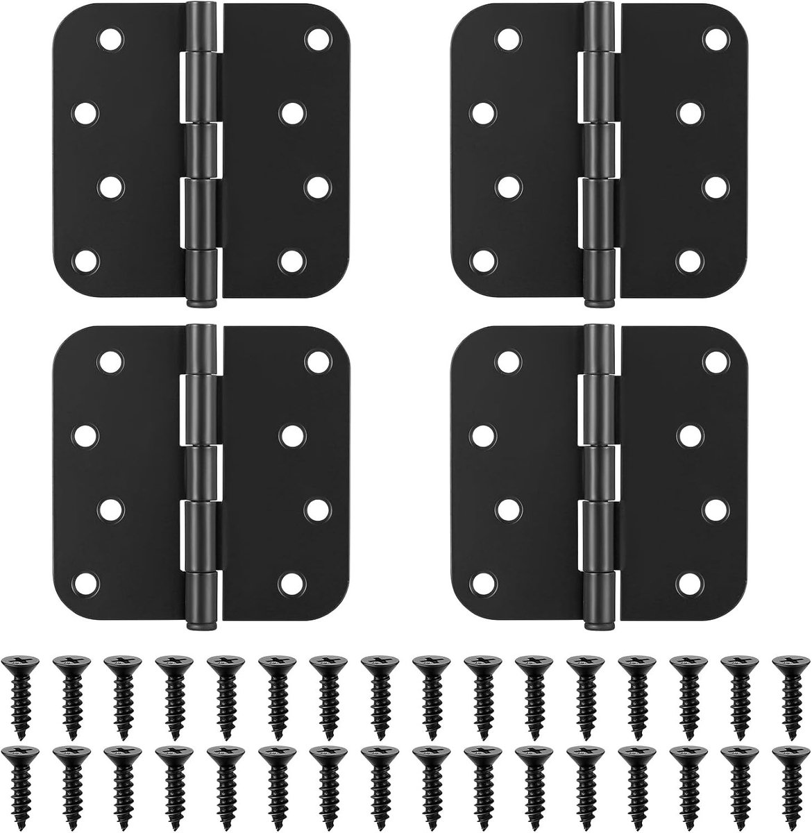 Zware Scharnieren voor Binnen- en Buitendeuren, 4 x 100 mm Vouwscharnieren met Schroeven, Duurzaam en Betrouwbaar voor Diverse Toepassingen