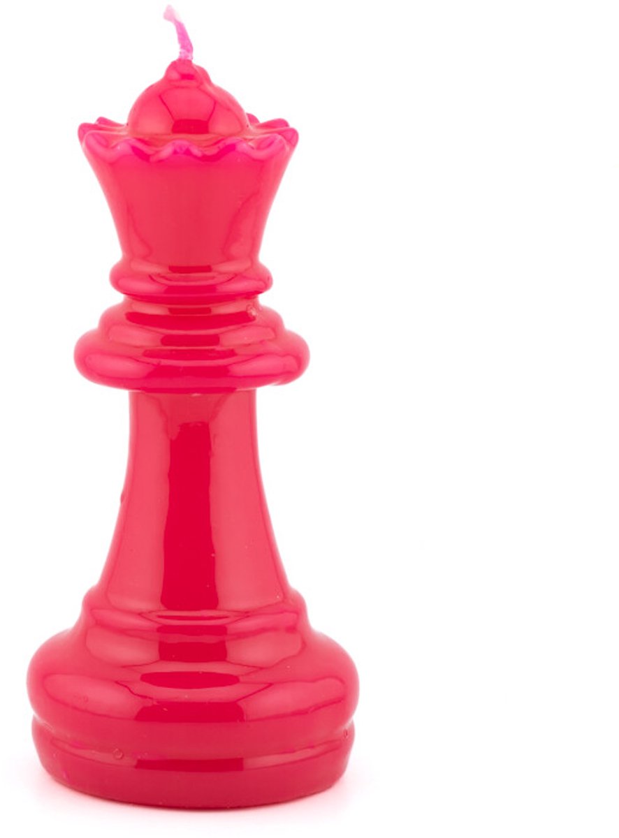Kaars schaakstuk koningin roze