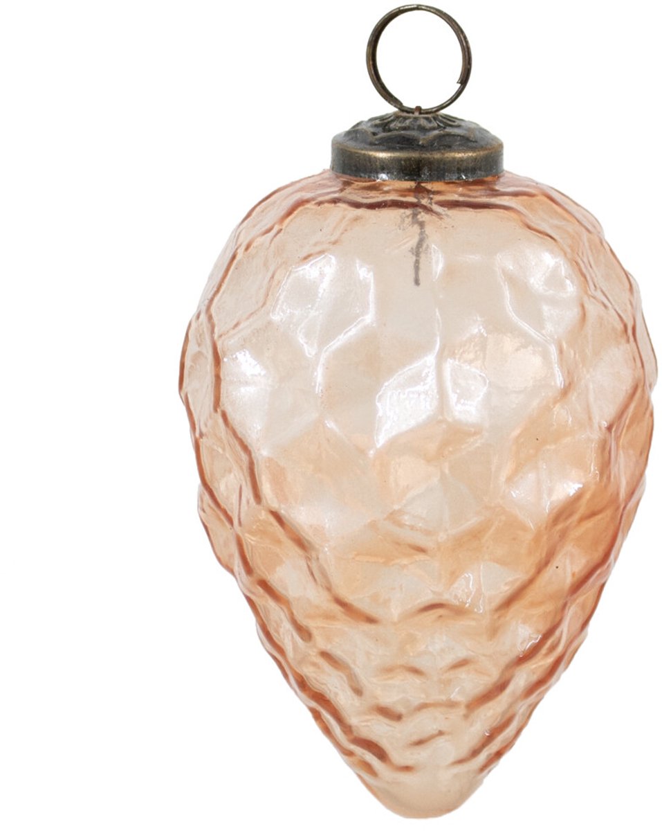 Kerstbal glas roze
