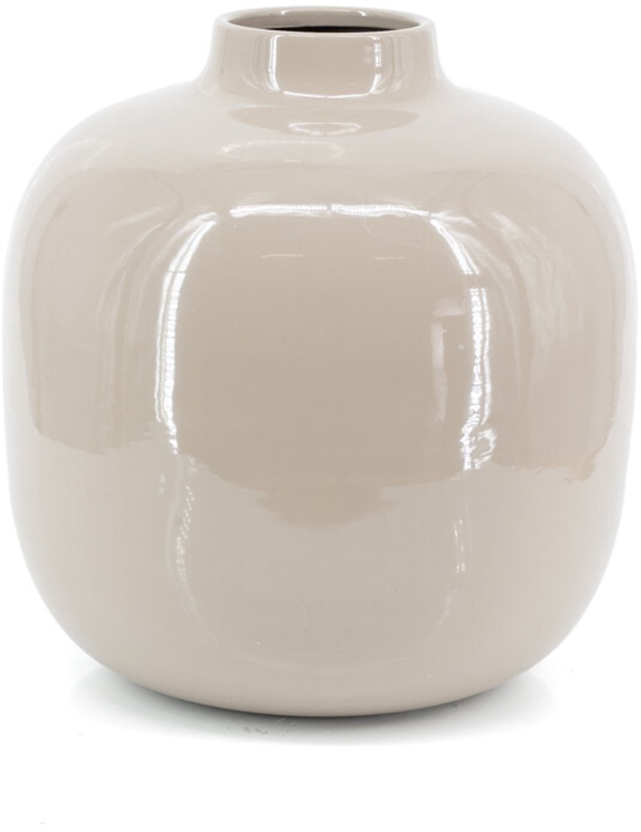 Metalen vaas Kuro glossy sand