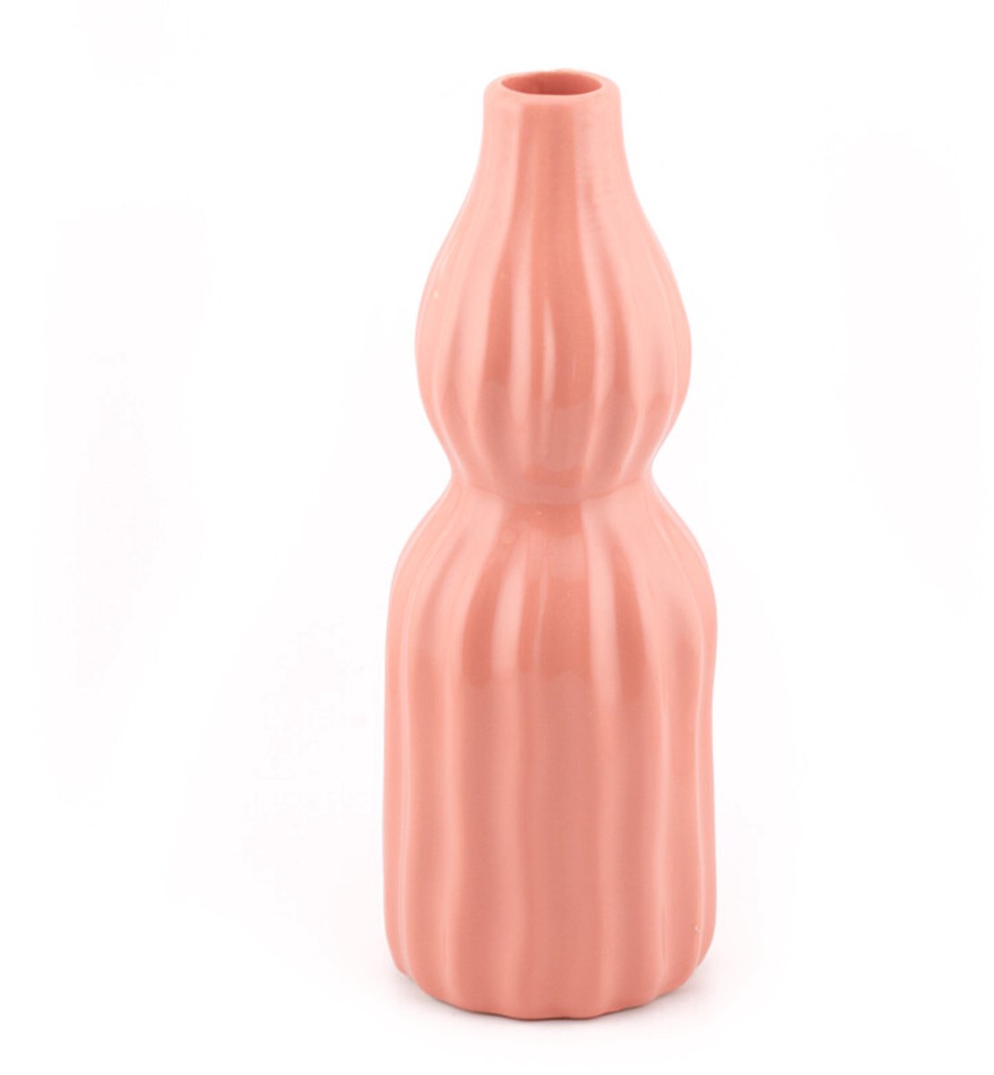 Aardewerk vaas Stripes peach