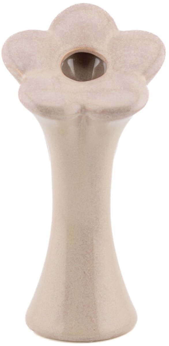 Vaas bloem beige S