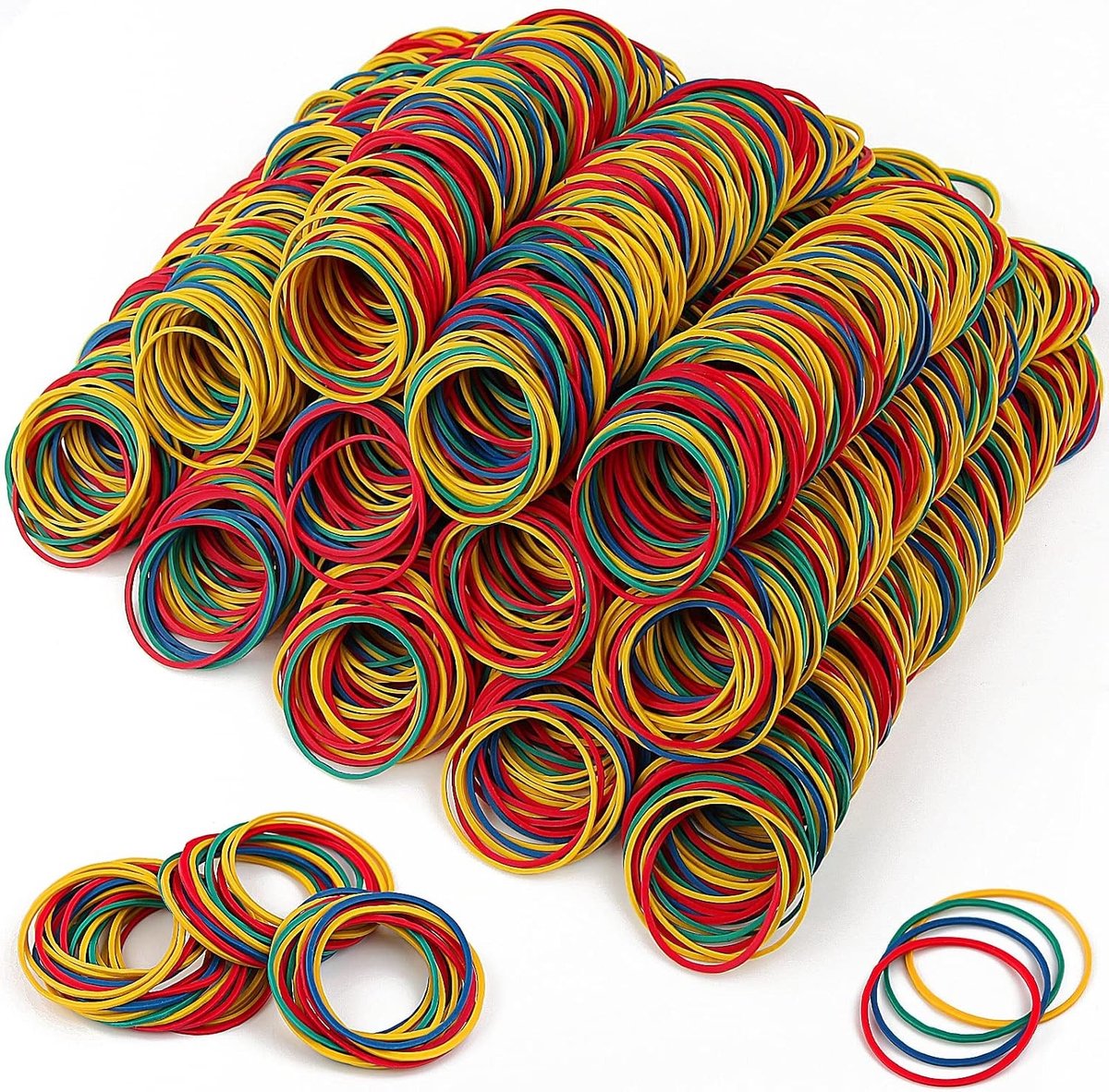 Kleurige rubberen ringen voor hooggehakte schoenen - 600 stuks, 38 x 1,5 cm, ideaal voor thuis, kantoor en school