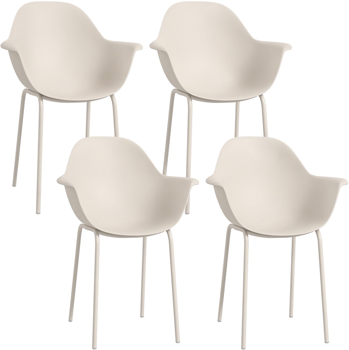 Outsunny tuinstoelen - staal - kunststof - 59L x 55B x 84H cm - grijs