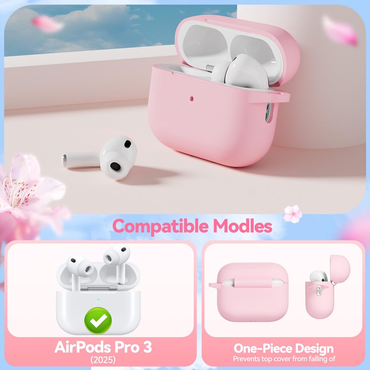 TNSNK Siliconen voor AirPods Pro 3 Hoes, Light Pink - ShopVlot