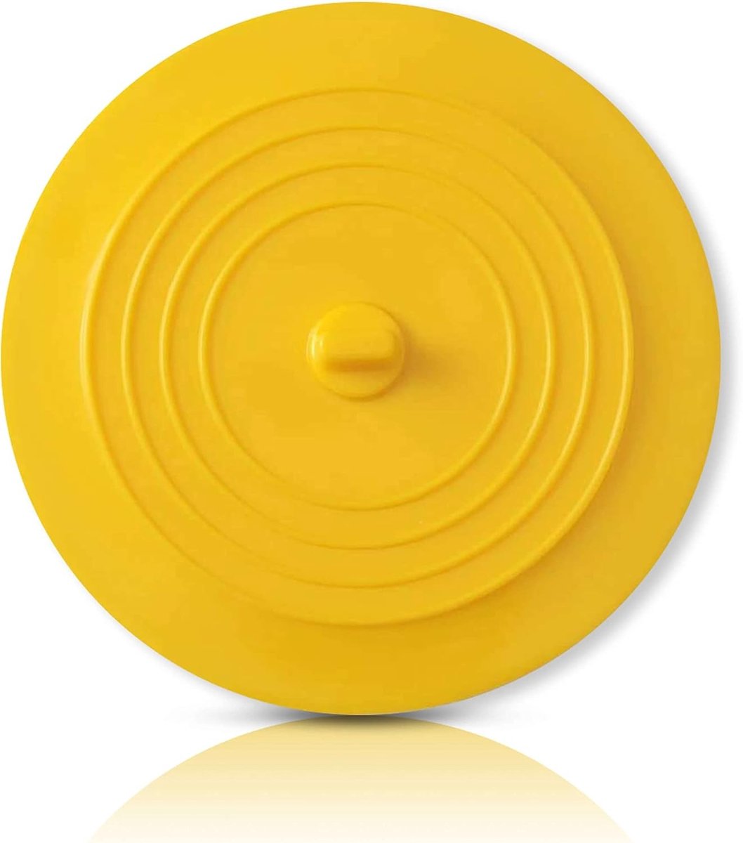 Afvoerplug - Geel - 15,2 cm - Flexibele Siliconen Stop met Zuignap - Voor Keuken, Badkamer en Toilet