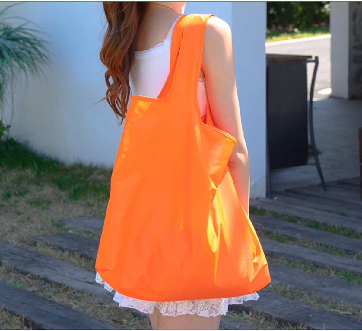 Lin's Liliana Grote opvouwbare tas, 43 x 66 cm, herbruikbare boodschappentas, lichte handtas, sneldrogend, scheurvast - ShopVlot