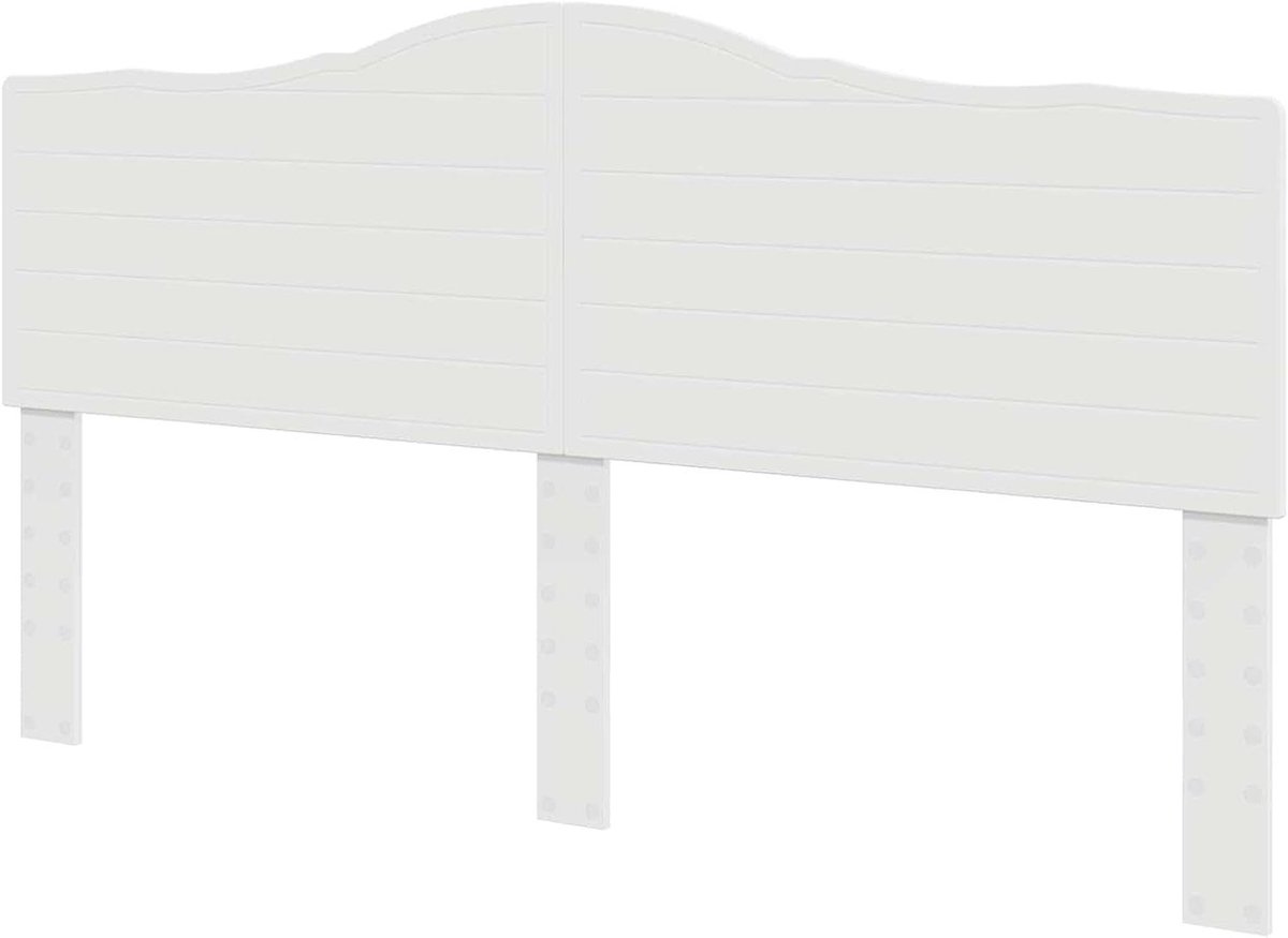 Hoofdbord Bewerkt Hout - Moderne Hoofdstuk - Slaapkamer Decoratie - Strak Minimalistisch Design - 183 cm Breed - Wit