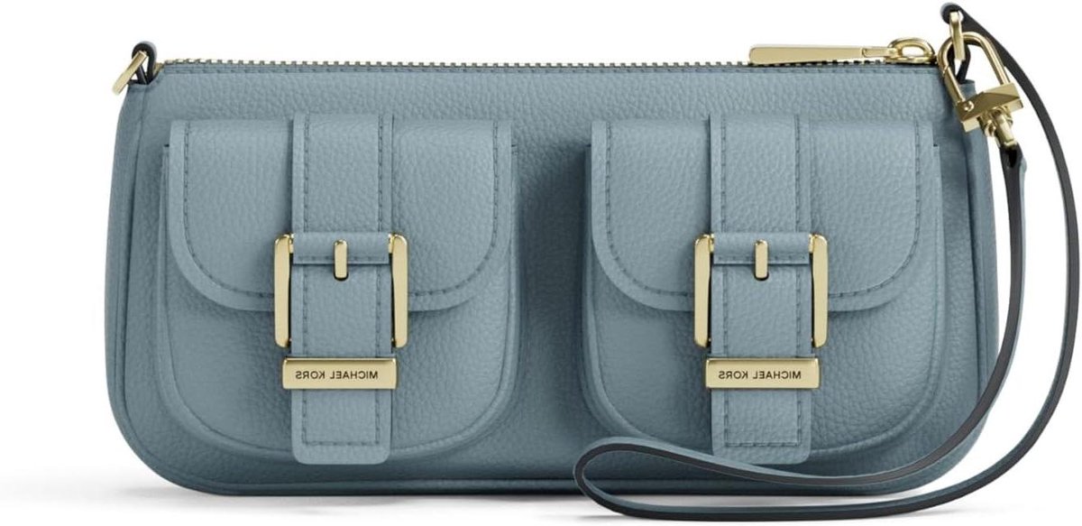Kleine Damestas - Clutch Armband - Avondje Uit - Verwisselbare Riem - 23 x 11 cm - Blauw