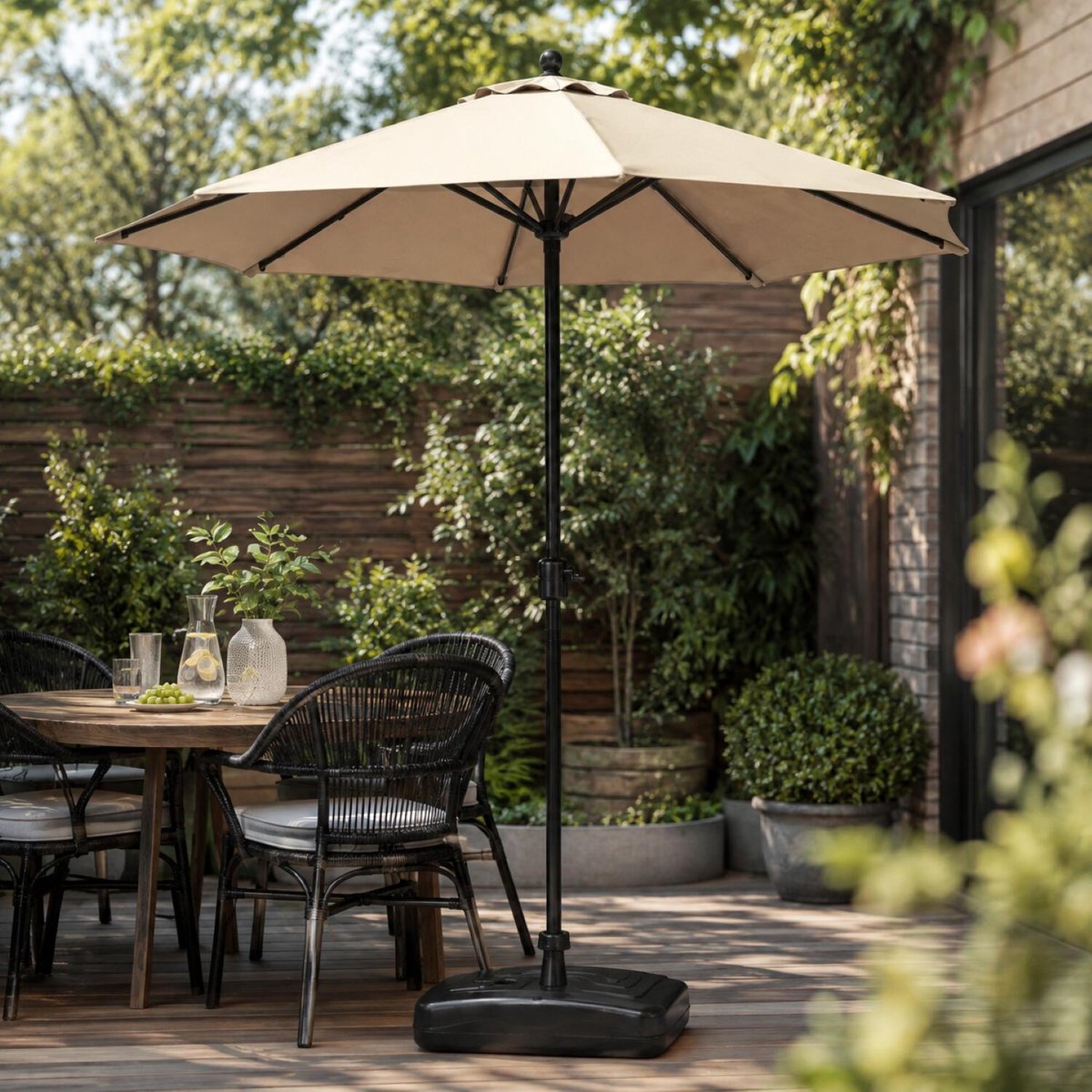 Lesli Living Pied de parasol remplissable jusqu'à 35 kg - 20L - anthracite