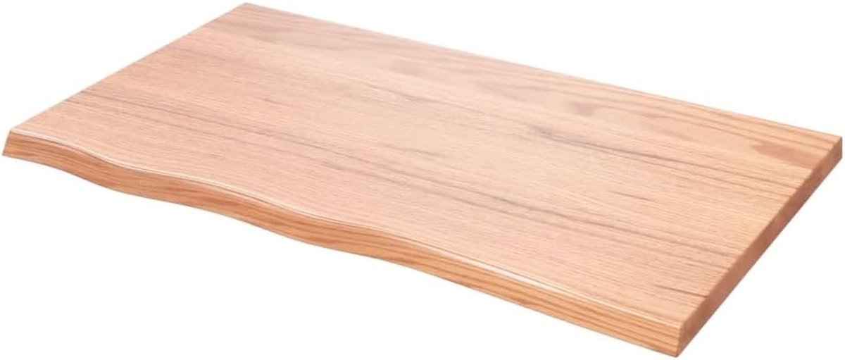 Tafelblad Eikenhout - Vervangend blad - Tafel opknappen - Handgemaakt natuurlijke rand - 100x60x4 cm - Lichtbruin