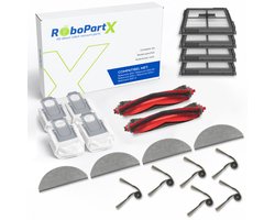 20-delige Accessoires Set Geschikt voor Roborock Q10 S5+ & Q10 S5 Robotstofzuiger - Complete Onderhoudsset met Hoofdborstels, Zijborstels, Hepa Filters, Dweilpads & Stofzakken - Onderdelen