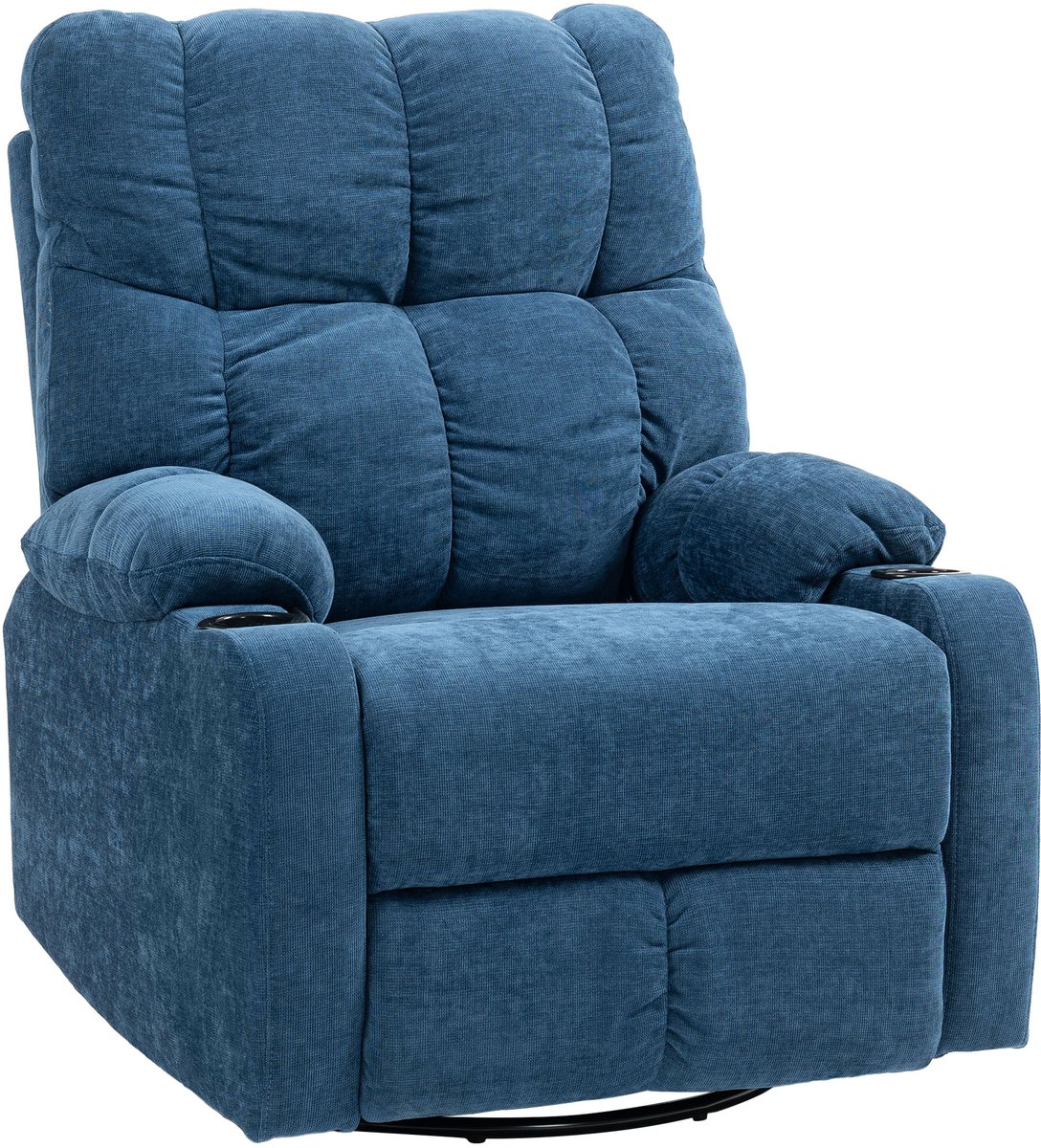 HOMCOM - Relaxfauteuil - Polyester - met Bekerhouder - Blauw