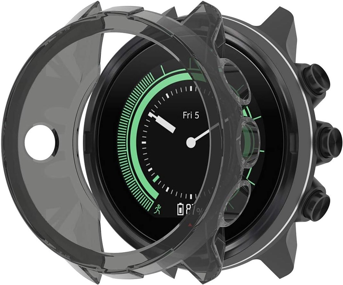 Cases voor Suunto 9 Baro - TPU Beschermhoes, Schokbestendige Bumper en Cover voor Smartwatch Accessoires (Zwart)