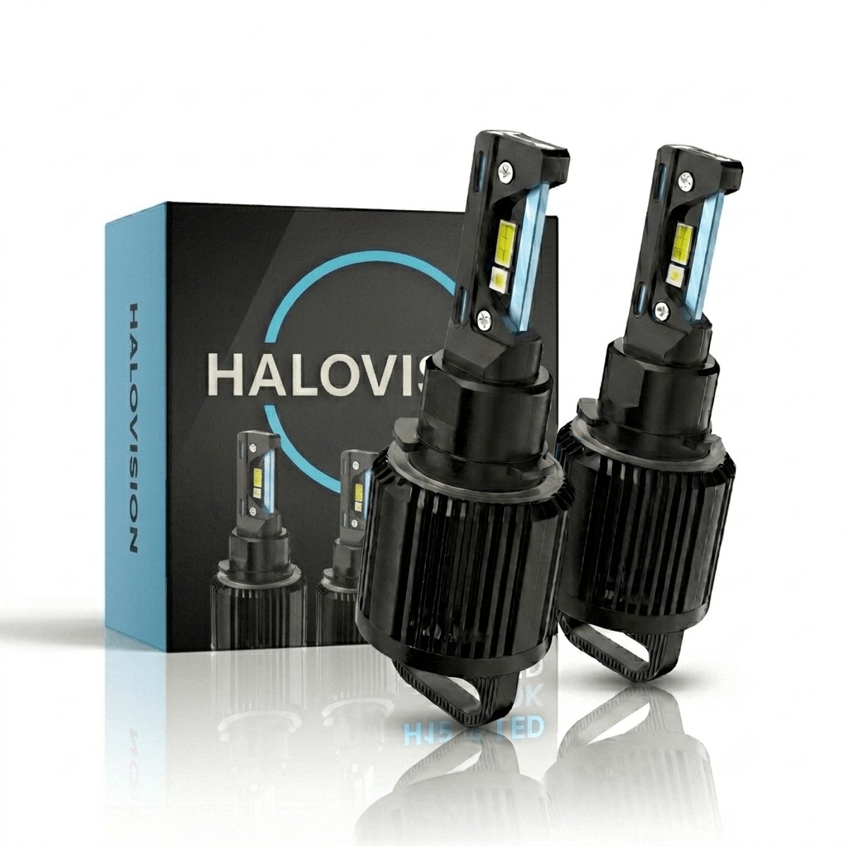 HaloVision Turbo LED Koplampen H15 – 25W 5000Lm 6000K Helder Wit – Canbus Plug and Play DRL Grootlicht LED Set van 2 Autolampen