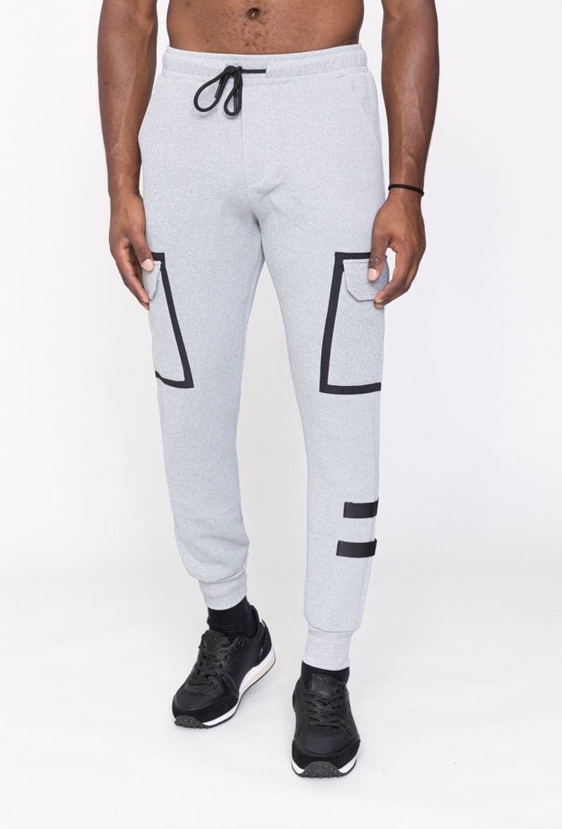 Zayne Milano - Heren Joggingbroek - Zakken Op De Zijkant - Lichtgrijs - Stijlvol