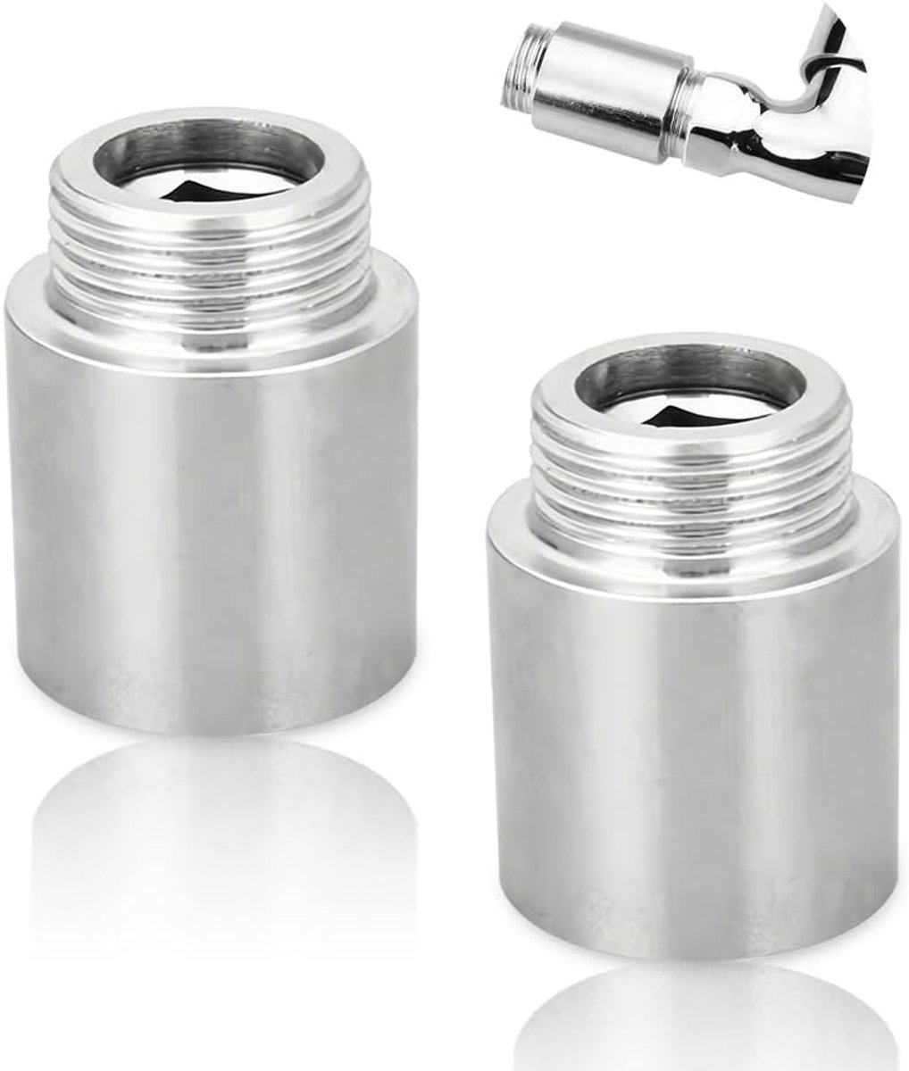 Set van 2 Tap Extensies 1/2 Inch x 30 mm RVS Verbindingsstukken voor Verwarming en Installatie