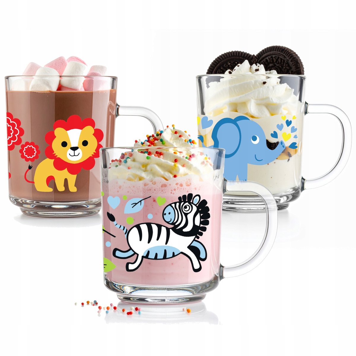 Glasmark Kinderbekers 200ml Dierenprint - Set van 3