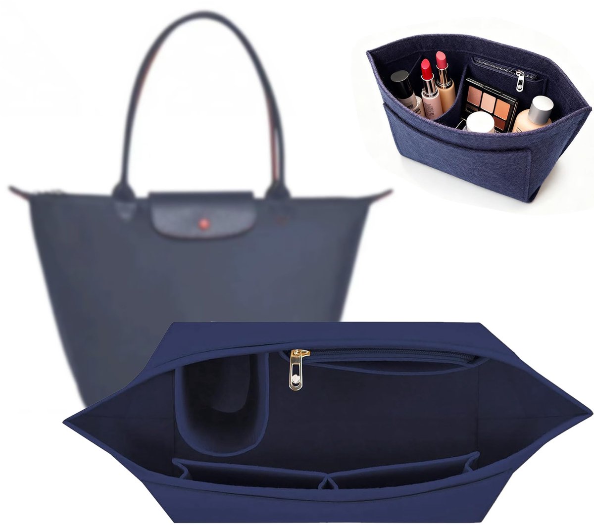 Handbag Organizer Insert,Organizer Damestas voor Handtassen,Organizer voor Inzetstuk Portemonnee,Multi-pocket Vilten - ShopVlot