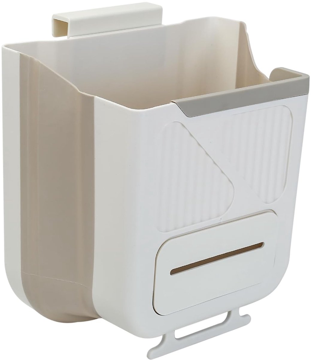 Vuilnisemmer voor de Keuken - Wit - 10 Liter - Opvouwbare Hangende Afvalemmer - Voor Kastdeur en Wandmontage