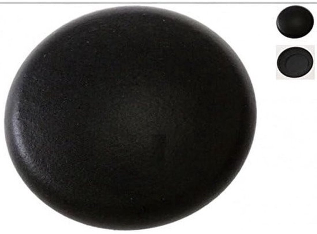 Kookplaat Knop - Draaibare Knop Bedieningsknop - Fornuis Bedienen - Roestvrij Staal - 50 mm - Zwart