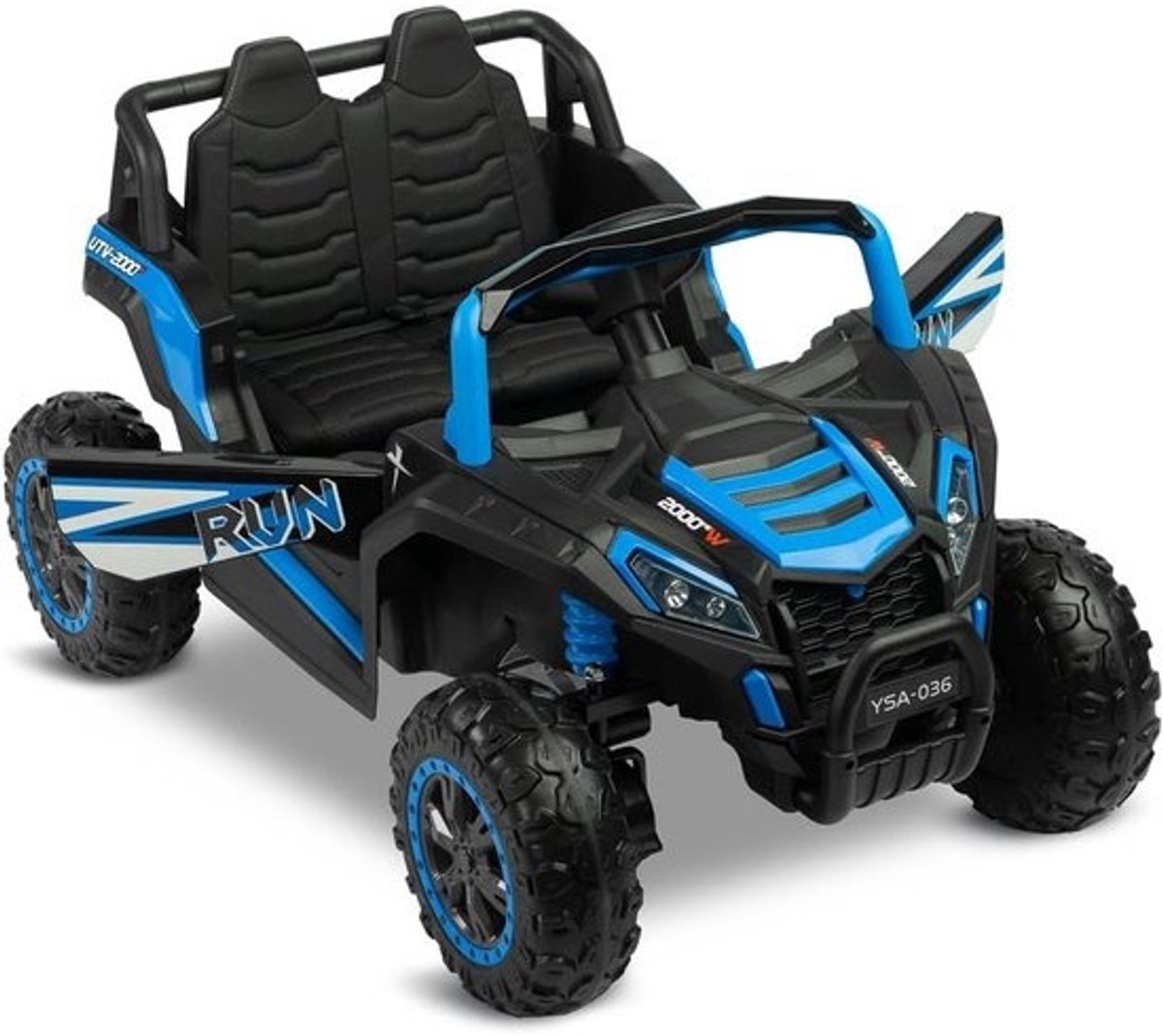 Elektrische Kinderbuggy - Kindervoertuig ATV - Buiten spelen - 4-wielaandrijving - 113x73x65 cm - Blauw
