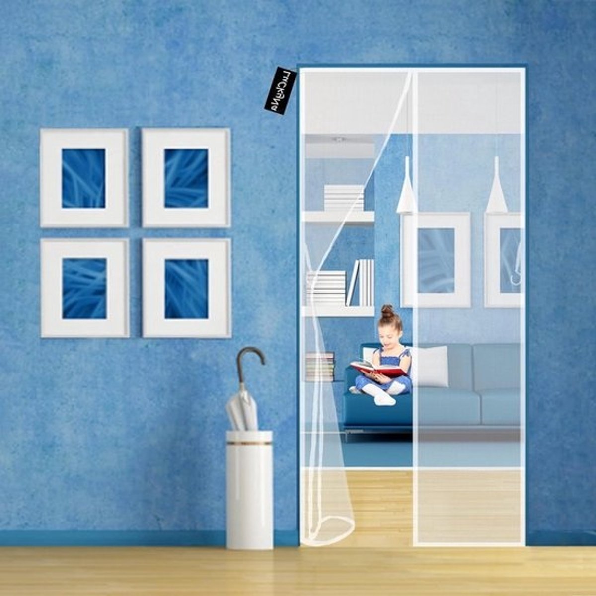 Magnetische Vliegenhordeur - Magneetgordijn Vliegengordijn - Insecten Buiten Houden - Automatisch Sluitend Zonder Boren - 120 x 230 cm - Wit