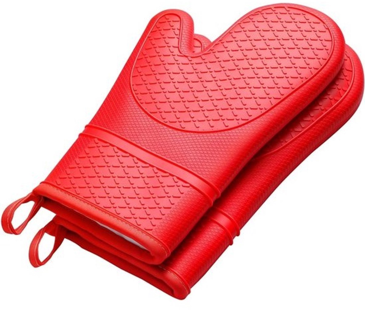 Siliconen Ovenwanten - Keukenhanden - Veilig Koken - Extra Dik - 29.5L x 18.5B cm - Rood