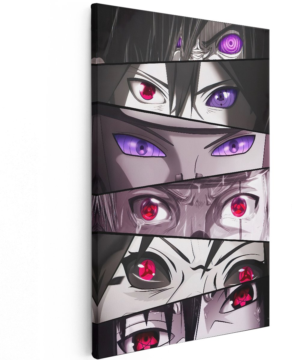 Artaza Canvas Schilderij Ogen van Anime Serie Naruto - 120x180 cm - Groot - Muurdecoratie - Canvas Print