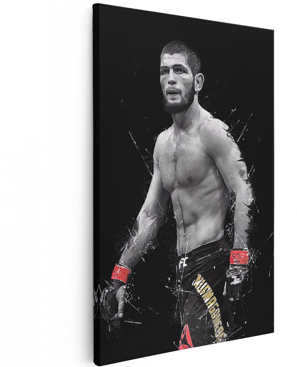 Artaza Canvas Schilderij Khabib Nurmagomedov - 120x180 cm - Groot - Muurdecoratie - Canvas Print