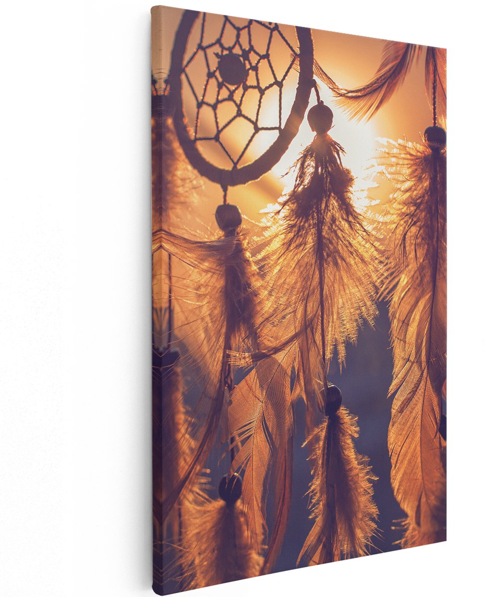 Artaza Canvas Schilderij Amulet van de Indianen - Symbool - Ketting - 120x180 cm - Groot - Wanddecoratie Woonkamer - Schilderijen - Muurdecoratie
