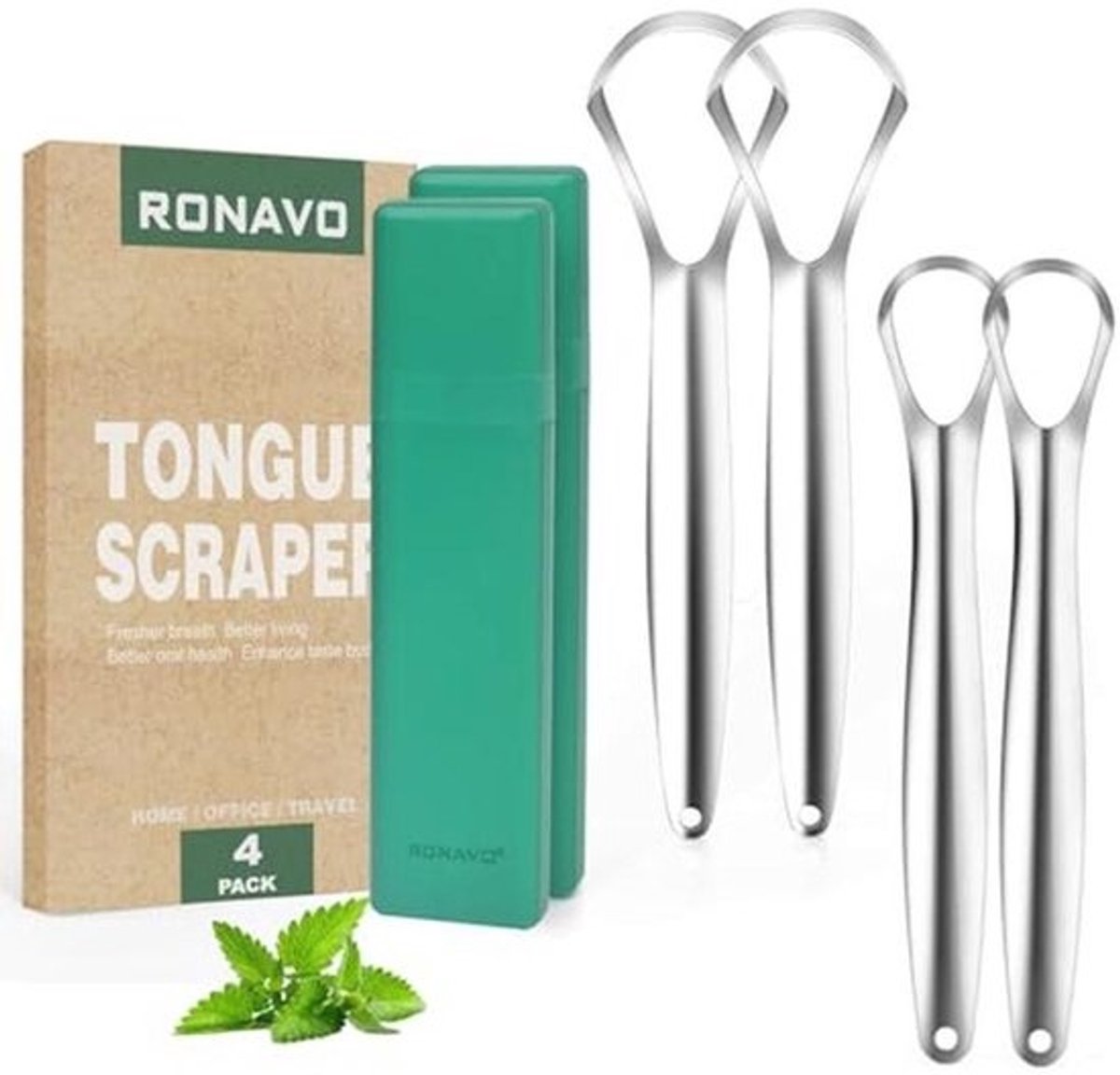 Tongue Scraper voor Volwassenen en Kinderen met Reis Koffer - Professionele Tongenreiniger voor Gezonde Mondverzorging en Frisse Adem