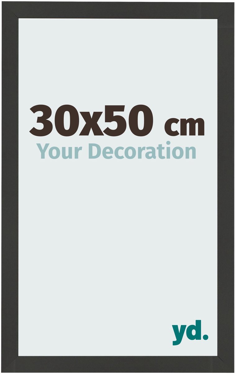 Your Decoration - Fotolijst 30x50 cm - MDF - Zwart Houtnerf - Bologna