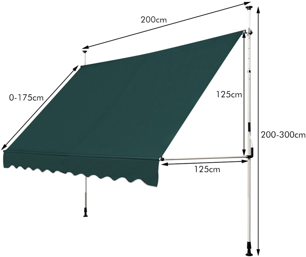 SureDeal® - Luifel - Oprolbaar - Zwengel Hoogte Verstelbaar - Bestendig Oxford Doek - Beige