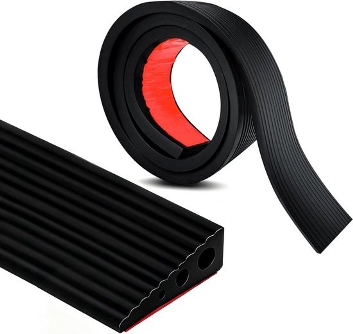 Drempelhelling 100x8 cm Zwart - Antislip Oprijplaat van Duurzaam Natuurlijk Rubber voor Rolstoel, Rollator en Kinderwagen