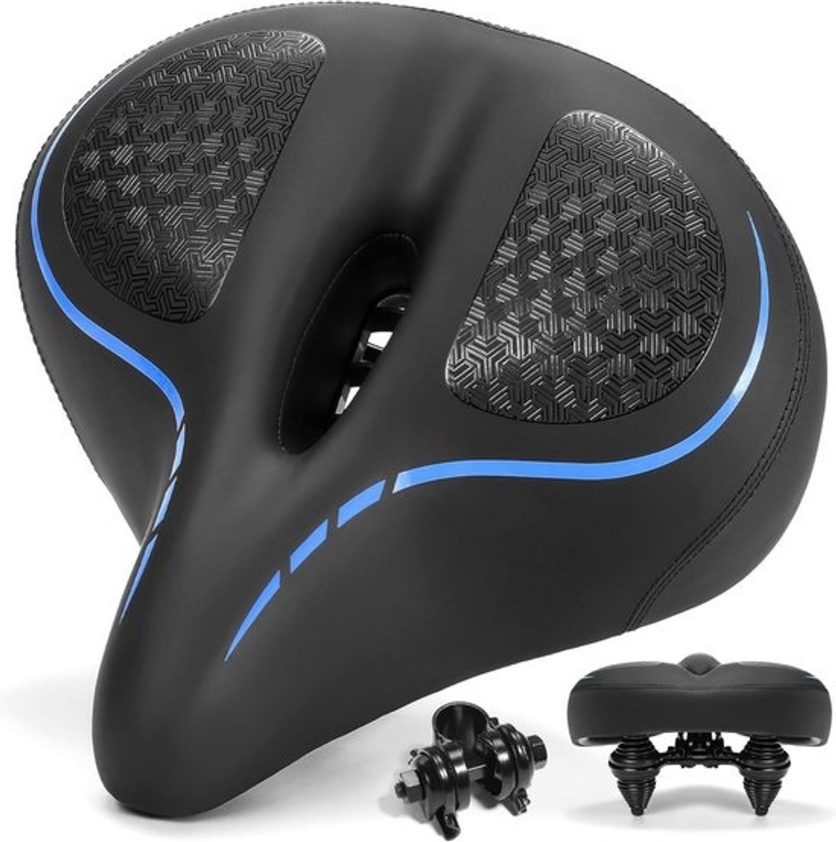 Extra Breed Comfort Fietszadel voor Heren en Dames - Ergonomisch en Schokdempend