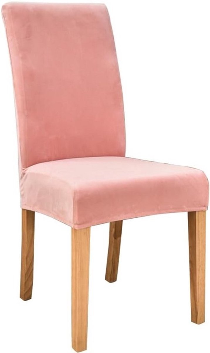 Set van 6 fluwelen stoelhoezen voor eetkamerstoelen - Stretch en wasbaar