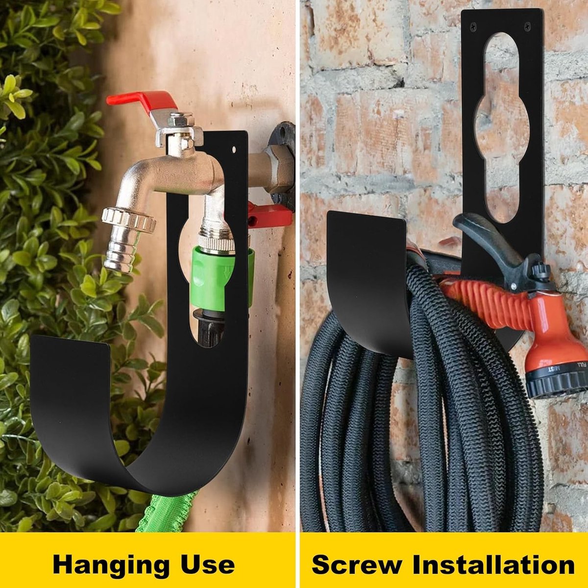 Tuinslang wagen - Tuinslang Houder - Zwart - Geen specifieke afmeting - Robuuste Wandmontage - Voor Tuin en Garage