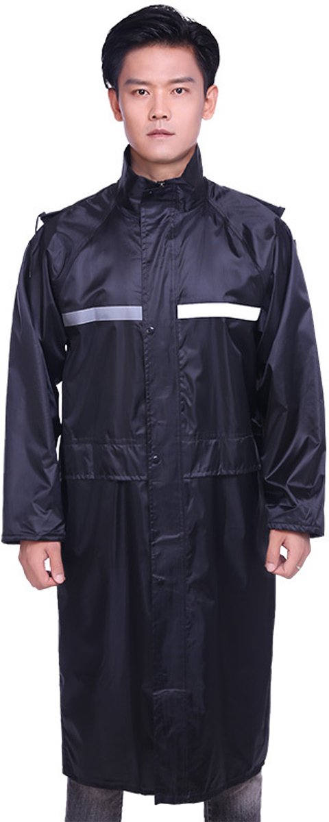YAGXIG Regenjas met lange capuchon - Reflecterende regenjas - Dubbel versterkt - Lange regenjas - Veilig en waterdicht - Noodponcho - Verkrijgbaar in volwassen maten voor heren en dames - Geschikt voor fietsen, buitenactiviteiten en wandelen