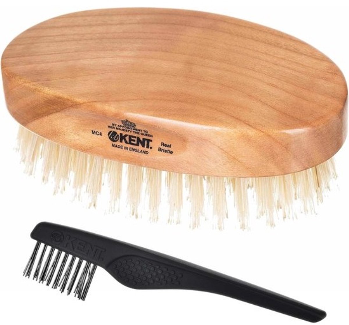 Ovale Kersenhout Reisborstel met Natuurlijke Haren - Perfect voor Alle Haartypes