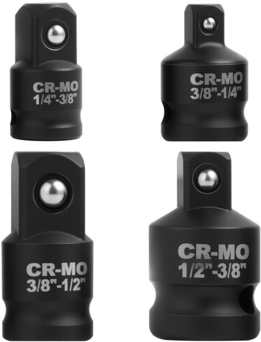 Dailygoody - Impact Wrench Adaptor - Socket Adapter Set - 4-delige set - Voor Torque Wrenches - Veelzijdig en efficiënt - Geschikt voor professionals