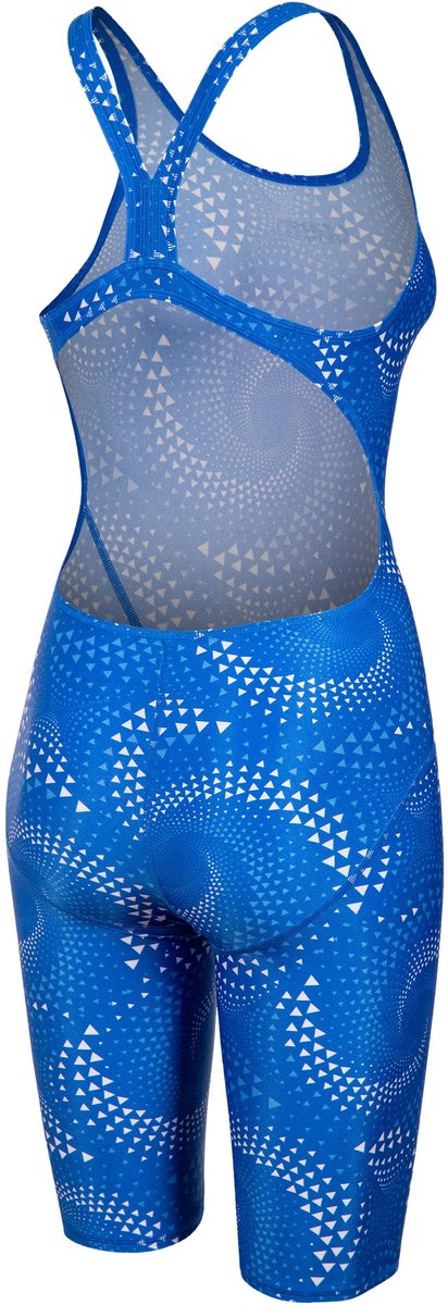 Arena Dames Badpak Printed Full Body Zwart Team Royal