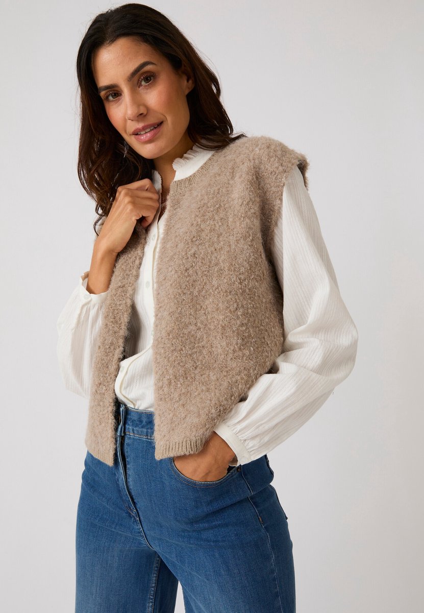 Damart - Mouwloos vest van bouclette-breisel - Dames - Grijs - XS
