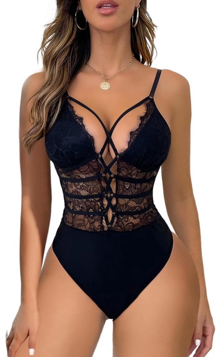 Sexy Dames Bodysuit Eendelig Kant Teddy Lingerie Negligee
