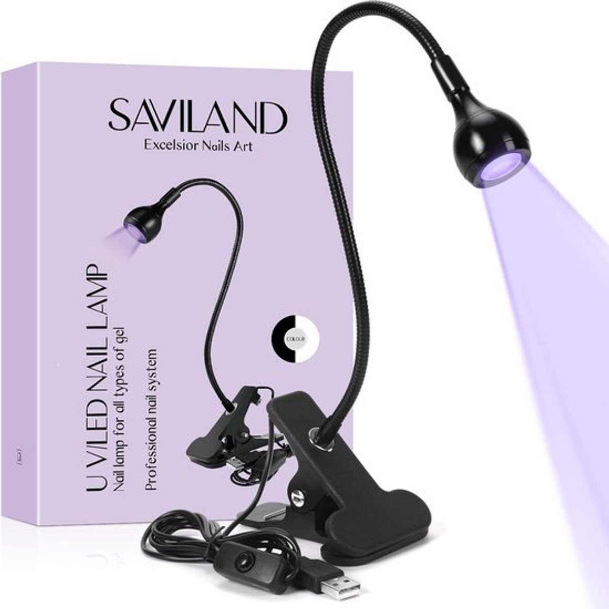 Professionele UV LED Nagellamp met Clip en USB - 3W - 360 Graden Draaibaar