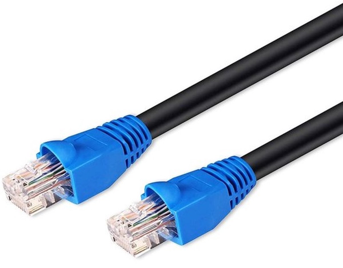 40 Meter Buiten Netwerkkabel CAT6 U/UTP - UV- en Waterdicht - Internetkabel met RJ45 stekkers