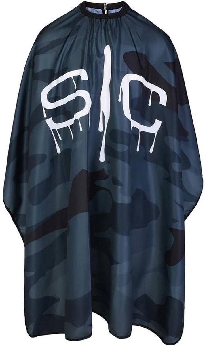 Kapperscape meerkleurig met verstelbare sluiting, antistatisch en waterafstotend, 100% polyester, sneldrogend, 146 x 140 cm